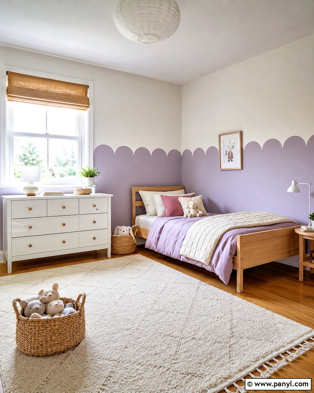 Scalloped Half Wall Geometric Paint - 35 Simple Geometric Wall Paint Ideas