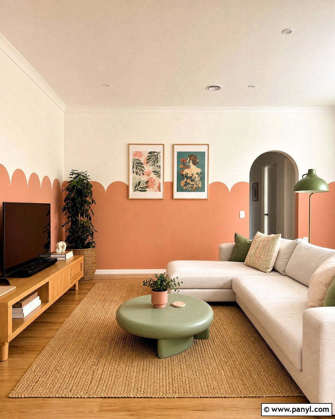 Scalloped Hall Wall Paint - 20 wall paint designs for hall ideas