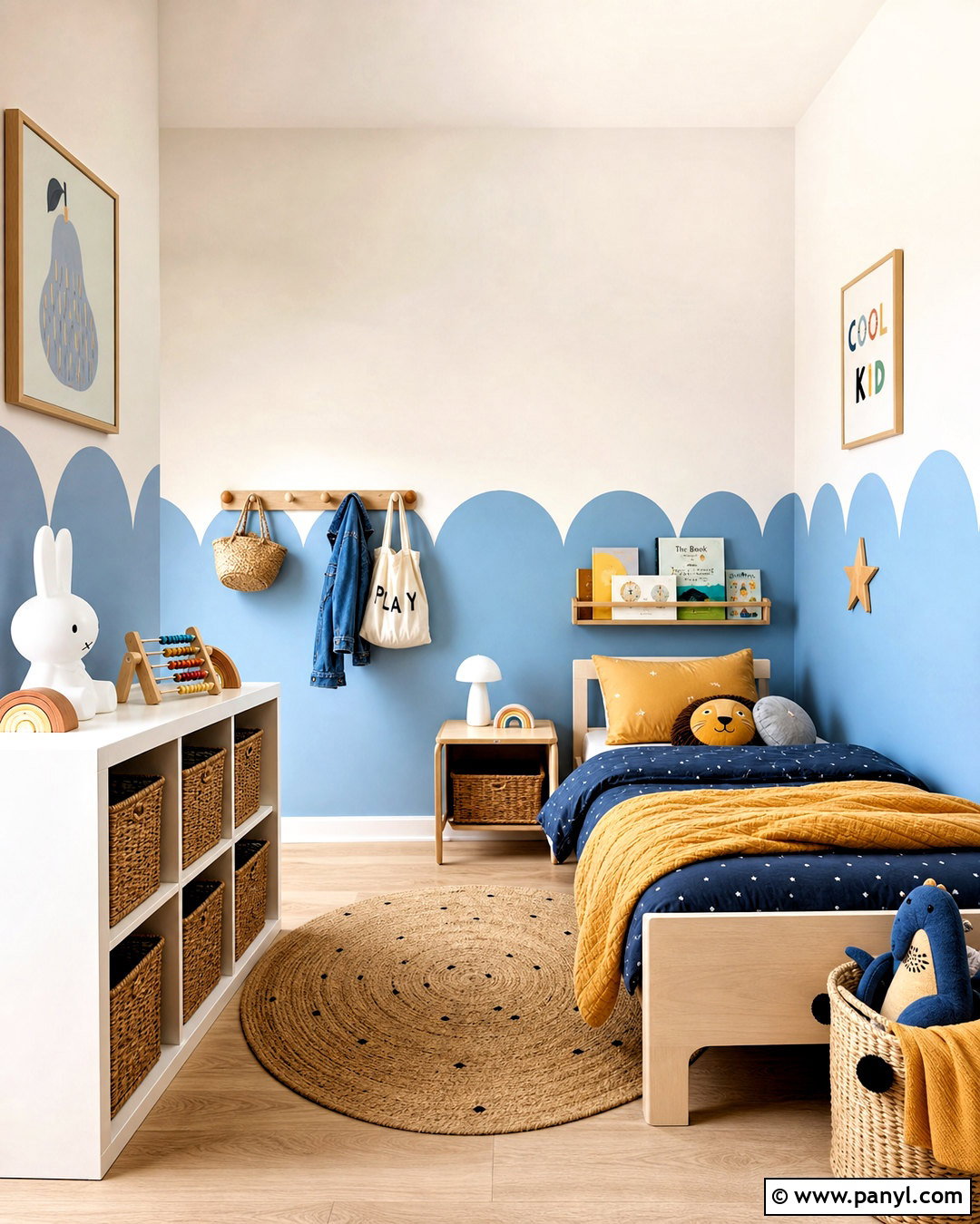 Scalloped Kids Room Wall Painting - 20 room wall painting ideas aesthetic ideas