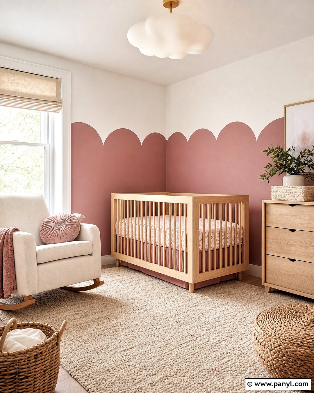 Scalloped Nursery Feature Wall - 20 painted feature wall ideas