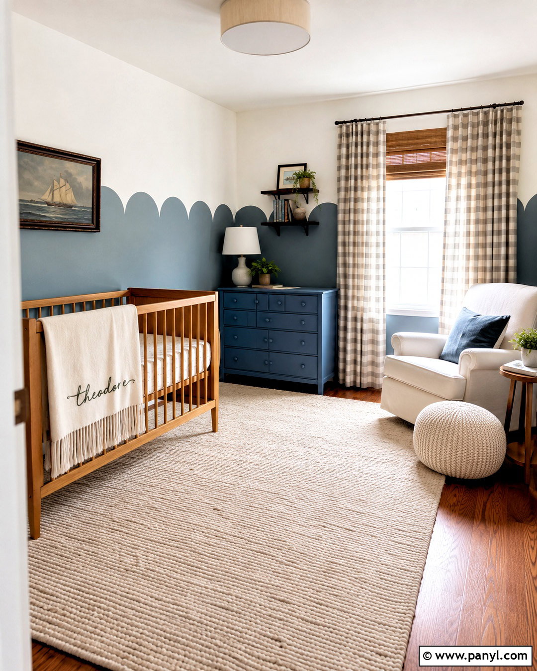 Scalloped Nursery Wall - 20 nursery wall painting ideas