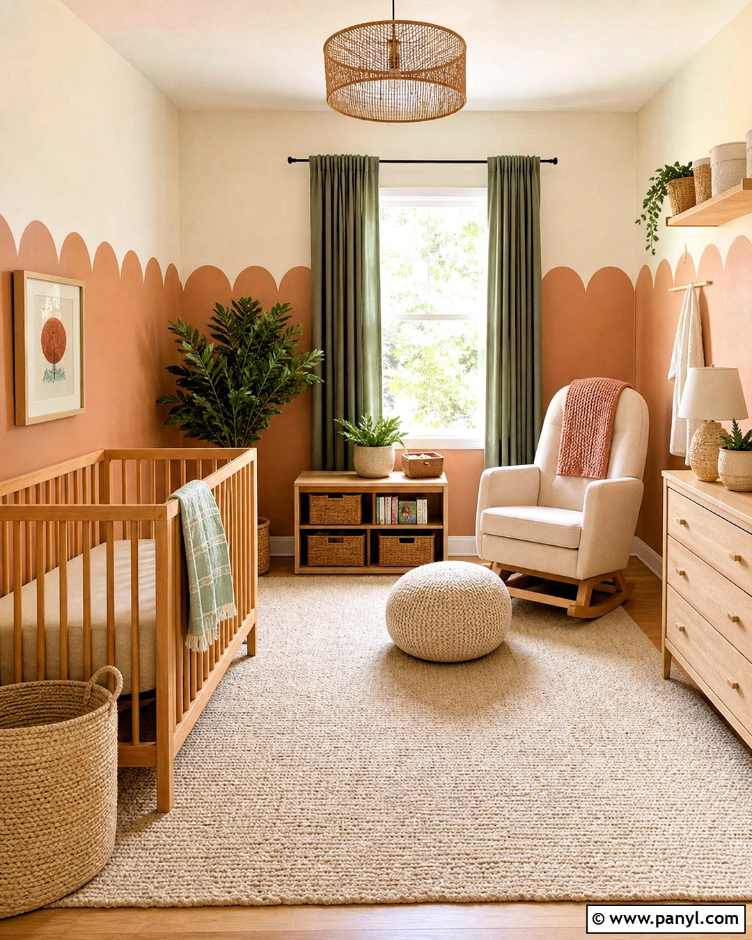 Scalloped Nursery Walls - 20 home wall painting ideas