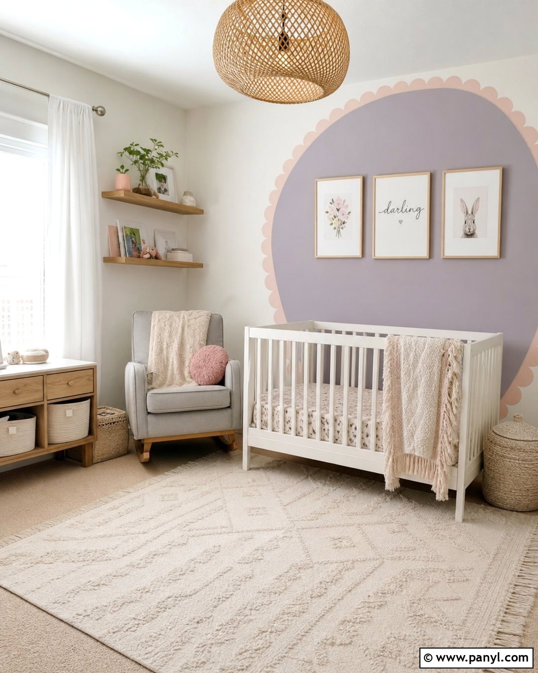 Scalloped Oval Accent Wall Nursery - 20 Painted Oval Accent Wall Ideas
