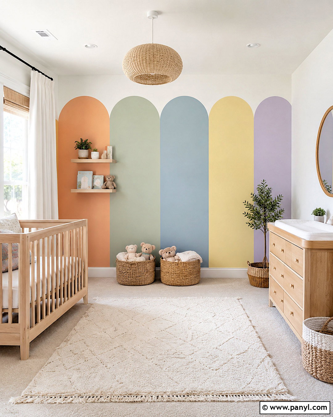 Scalloped Paint Swatch Wall - 20 paint swatches wall ideas