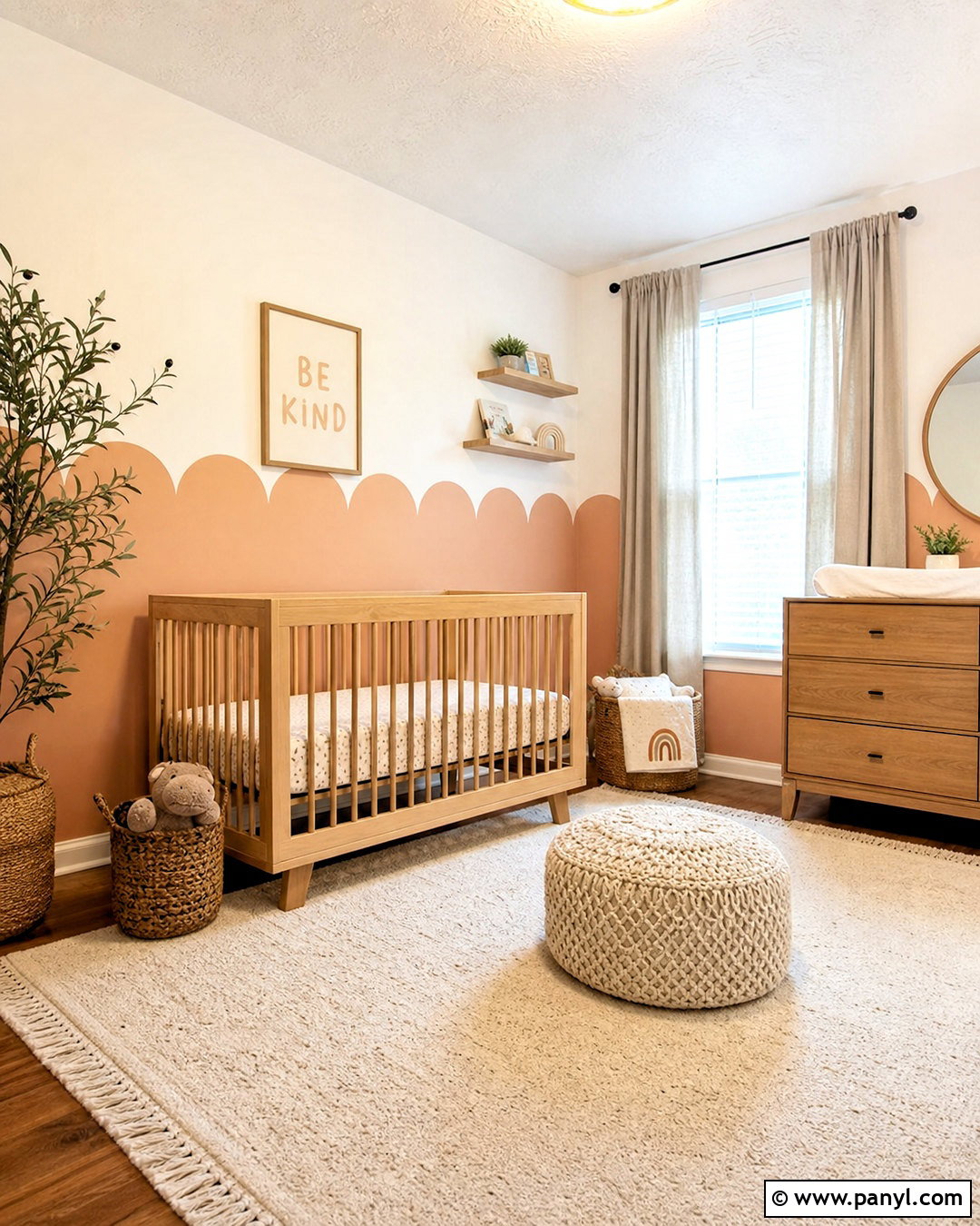 Scalloped Painted Accent Wall - 20 painted accent wall ideas