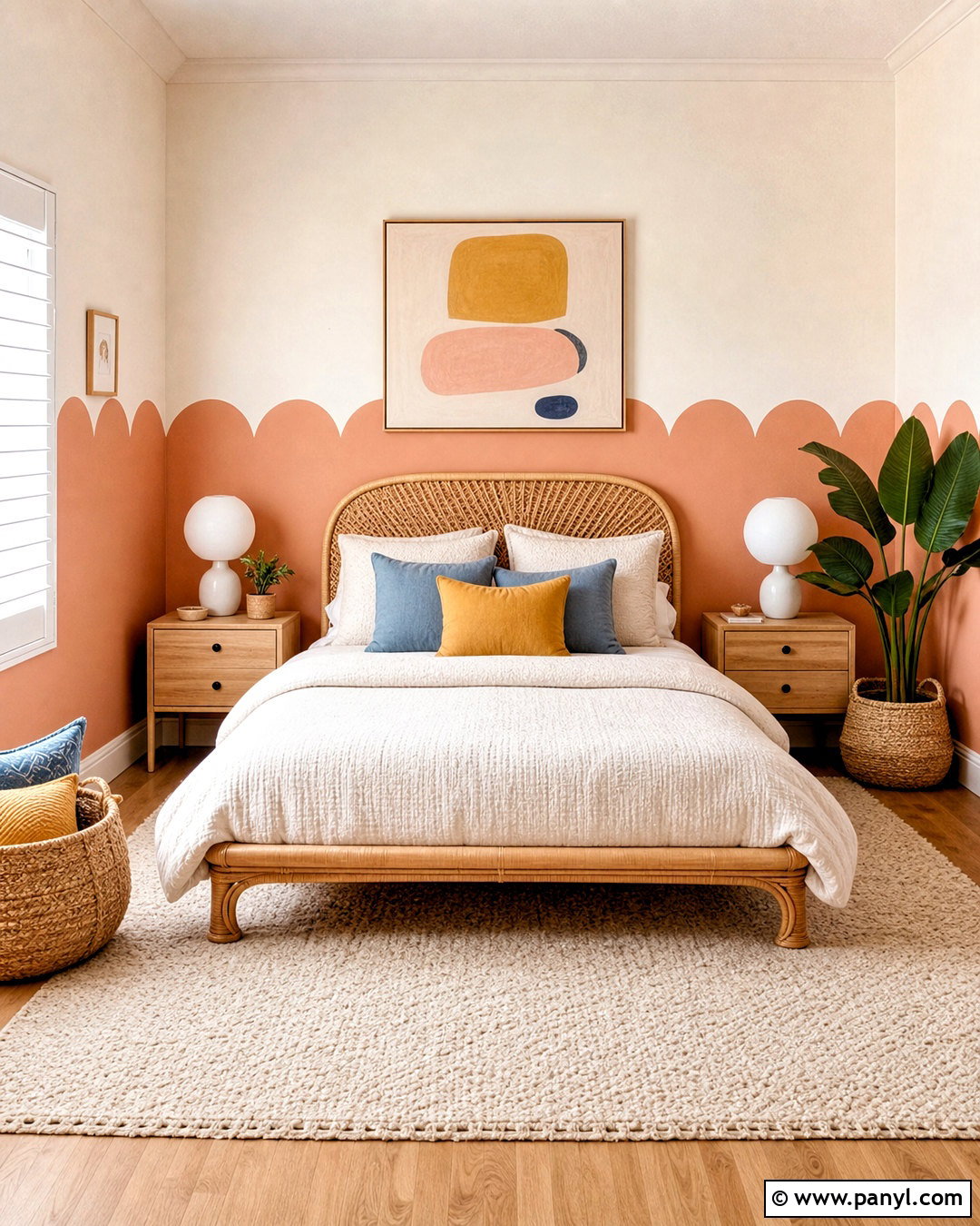 Scalloped Painted Half Wall Bedroom - 20 half wall bedroom ideas