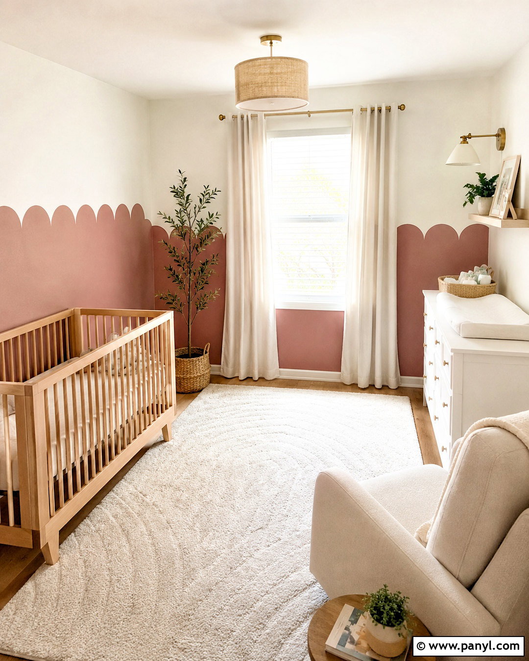 Scalloped Painters Tape Wall - 20 painters tape wall ideas
