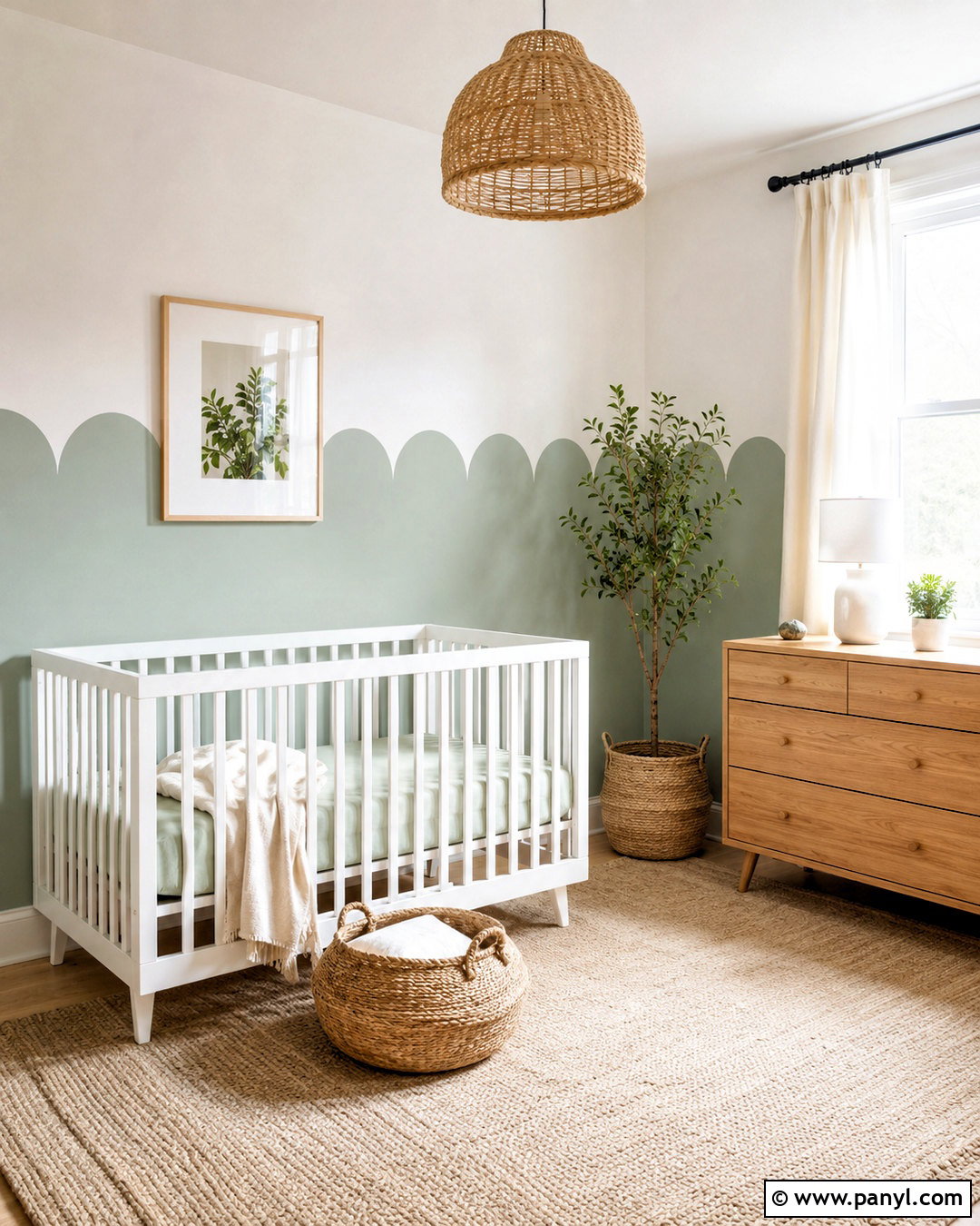 Scalloped Split Painted Nursery Walls - 35 Split Painted Walls