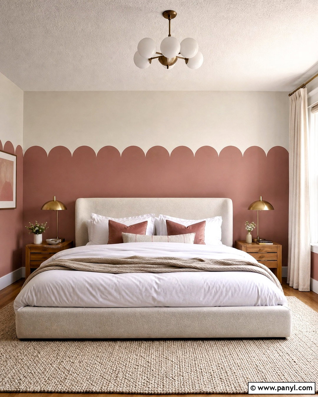 Scalloped Tape Wall Border - 20 wall painting with tape design ideas