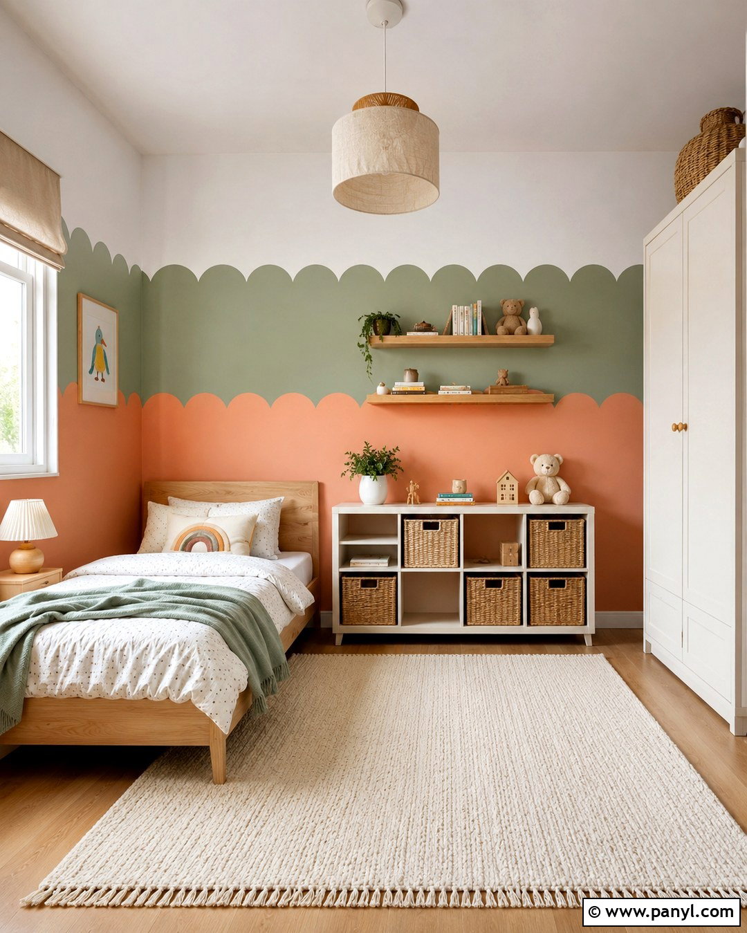 Scalloped Tricolor Wall - 20 Tricolor Wall Ideas