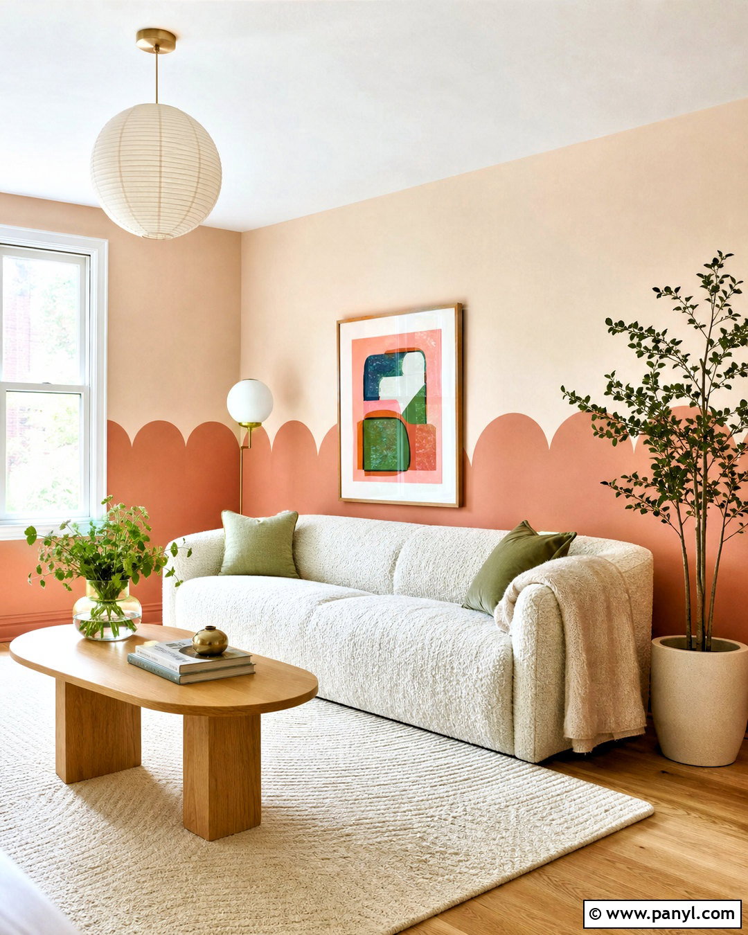 Scalloped Wall Paint Pattern - 20 wall paint patterns living room ideas