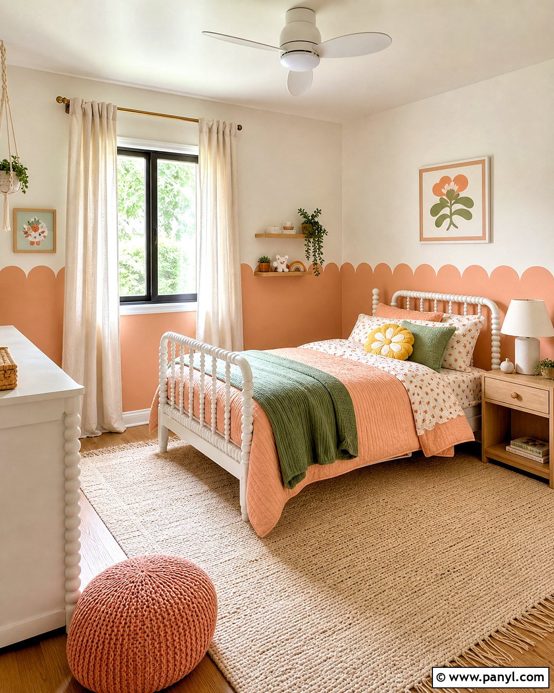 Scalloped Wall Painting - 20 diy wall painting techniques