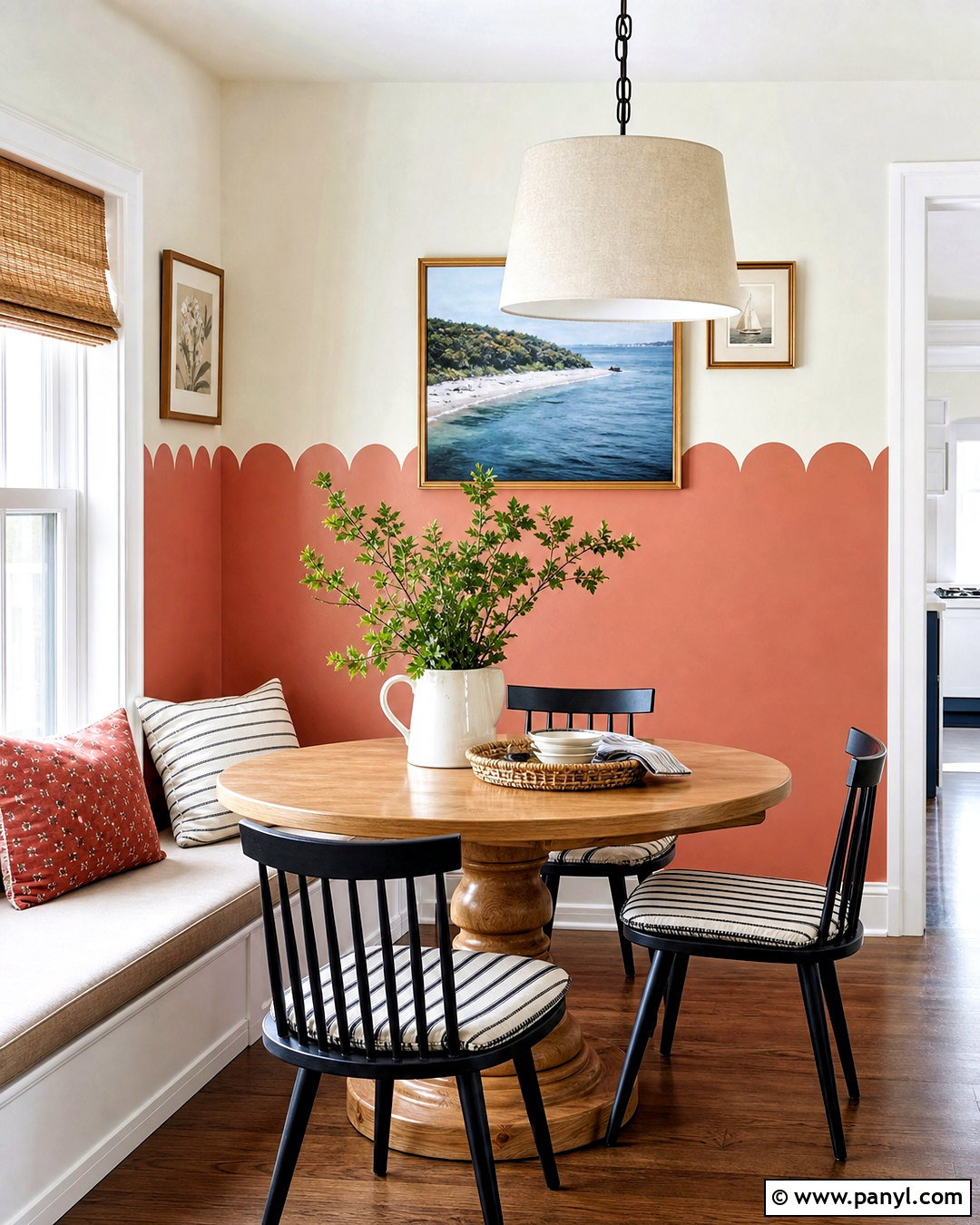 Scalloped Wall Painting - 20 fun wall painting ideas creative ideas