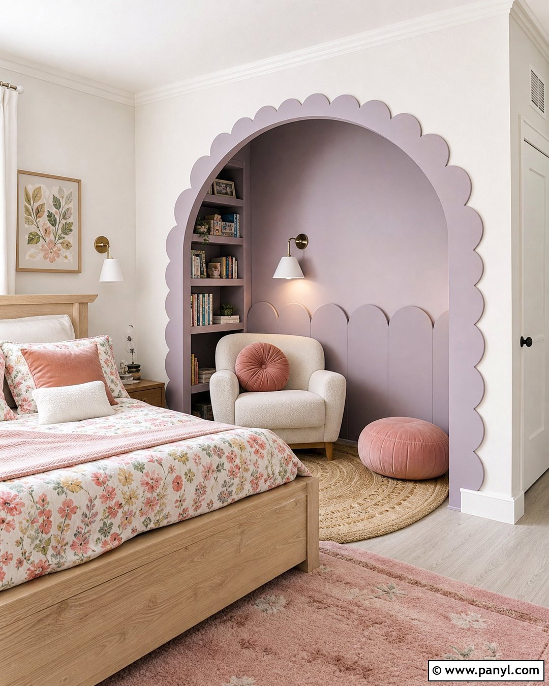 Scalloped Wall Reading Nook - 25 Scalloped Painted Wall Girls Room Ideas