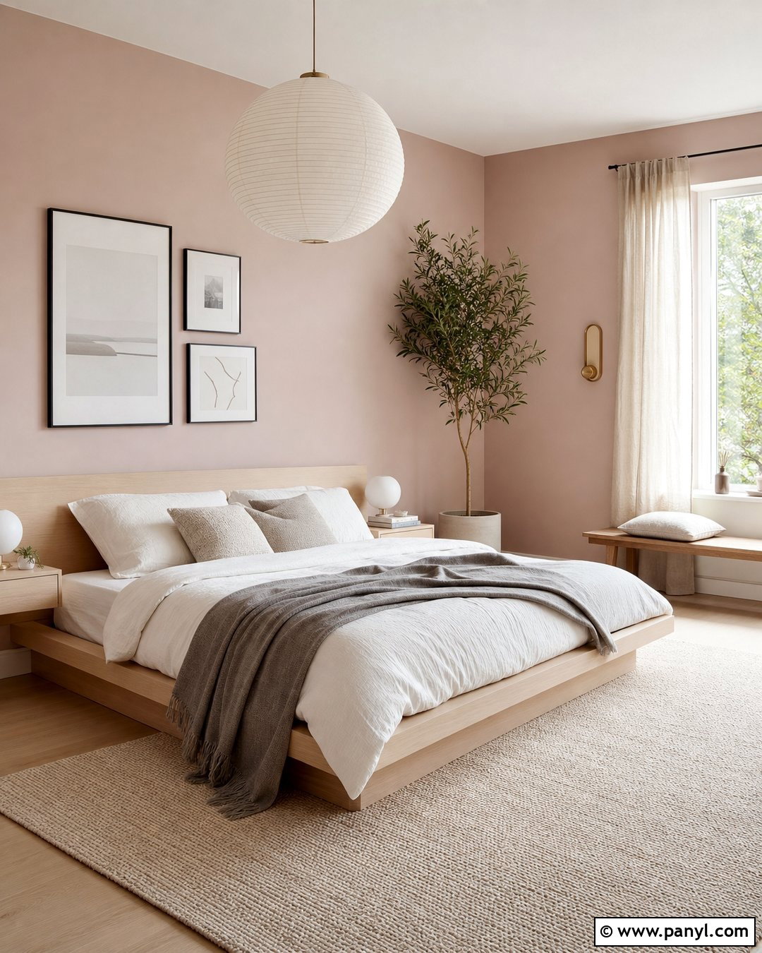 Scandinavian Bedroom With Blush Pink Walls - 35 Blush Pink Walls