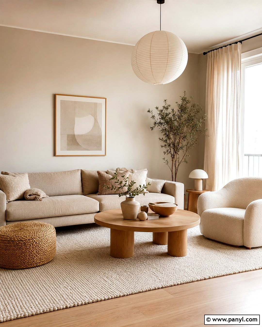 Scandinavian Beige Feature Wall Living Room - 20 Beige Feature Wall Living Rooms