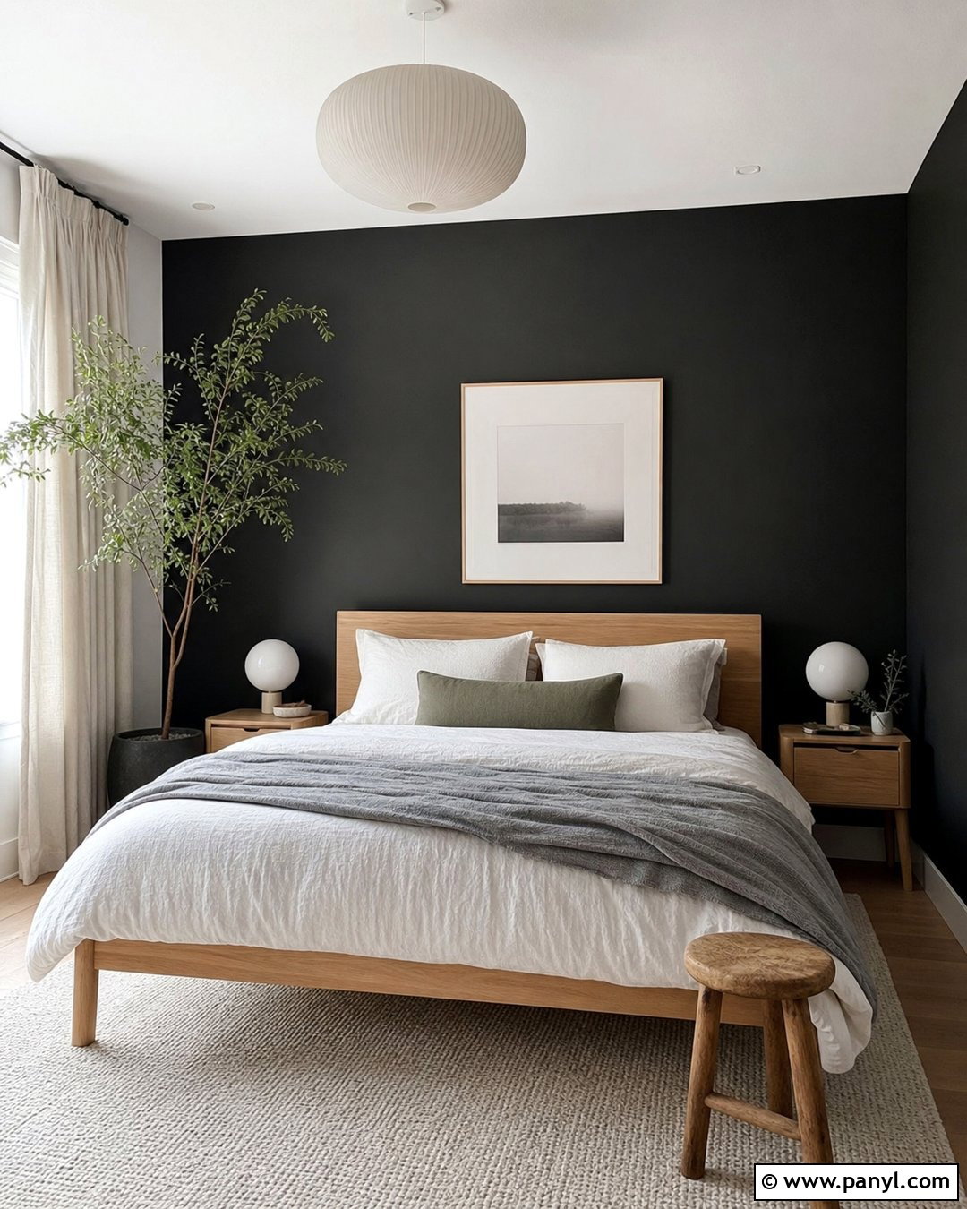 Scandinavian Black Feature Wall Bedroom - 35 black feature wall bedroom ideas