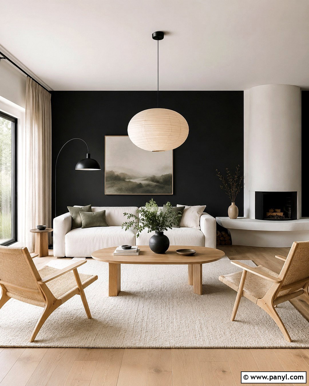 20 Black Accent Wall White Fireplace Ideas: Striking Room Looks