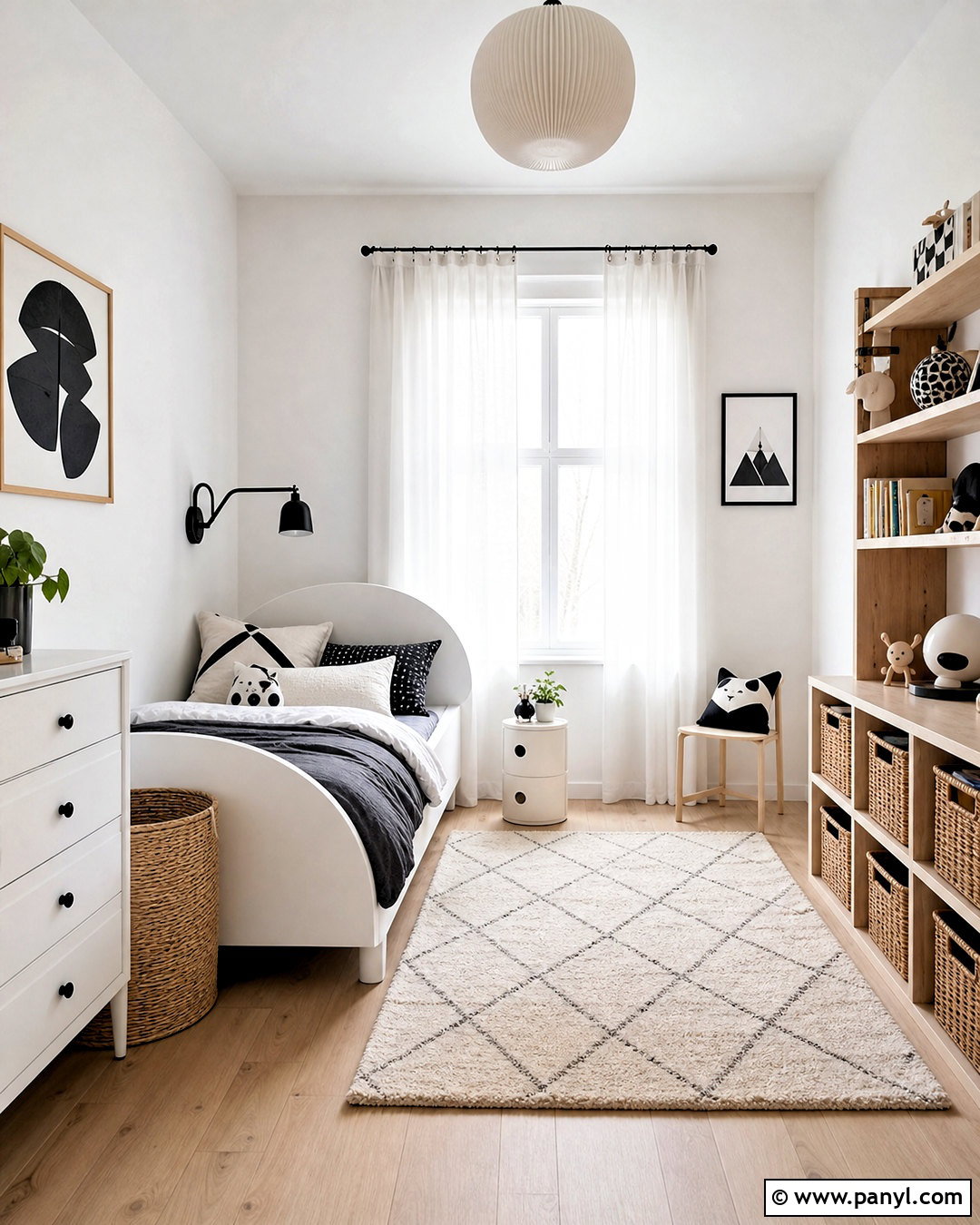 Scandinavian Black and White Kids Room - 20 black and white kids room ideas