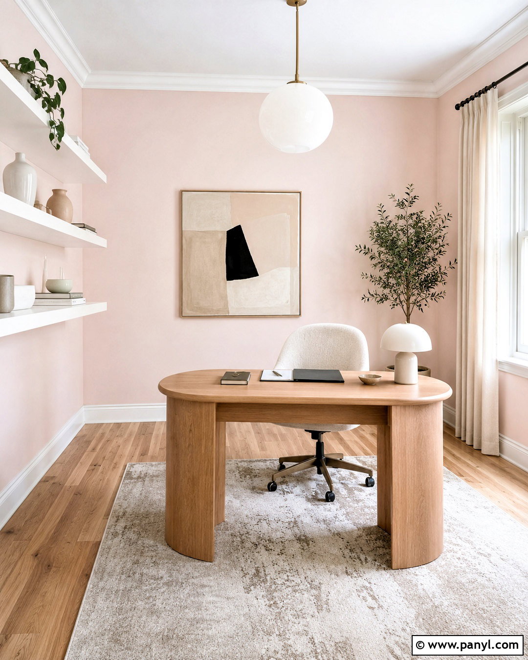 Scandinavian Blush Pink Office - 20 blush pink office ideas