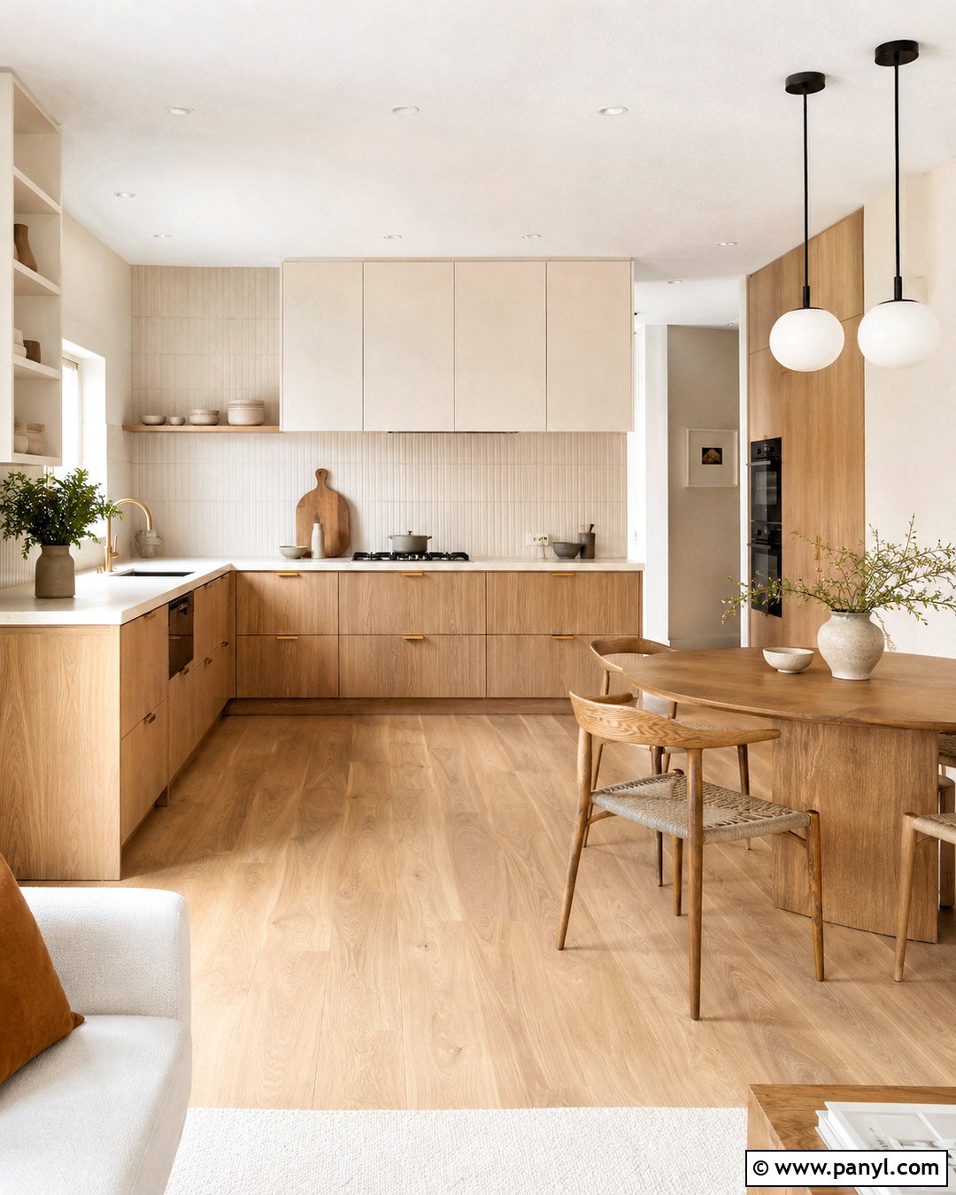 Scandinavian Cream and Oak Kitchen - 20 cream and brown kitchen ideas