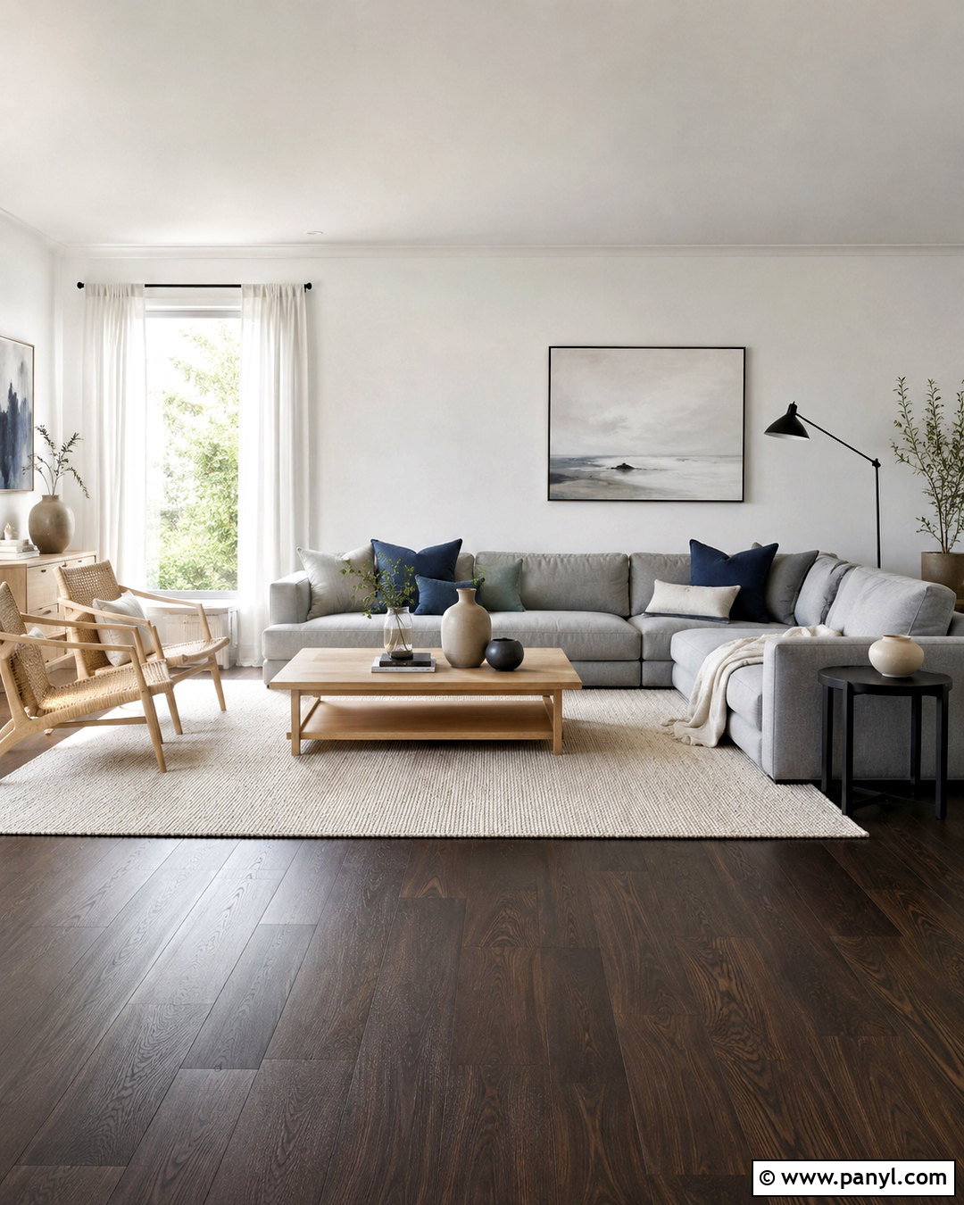 Scandinavian Dark Brown Floor Living Room - 20 dark brown floor living room ideas