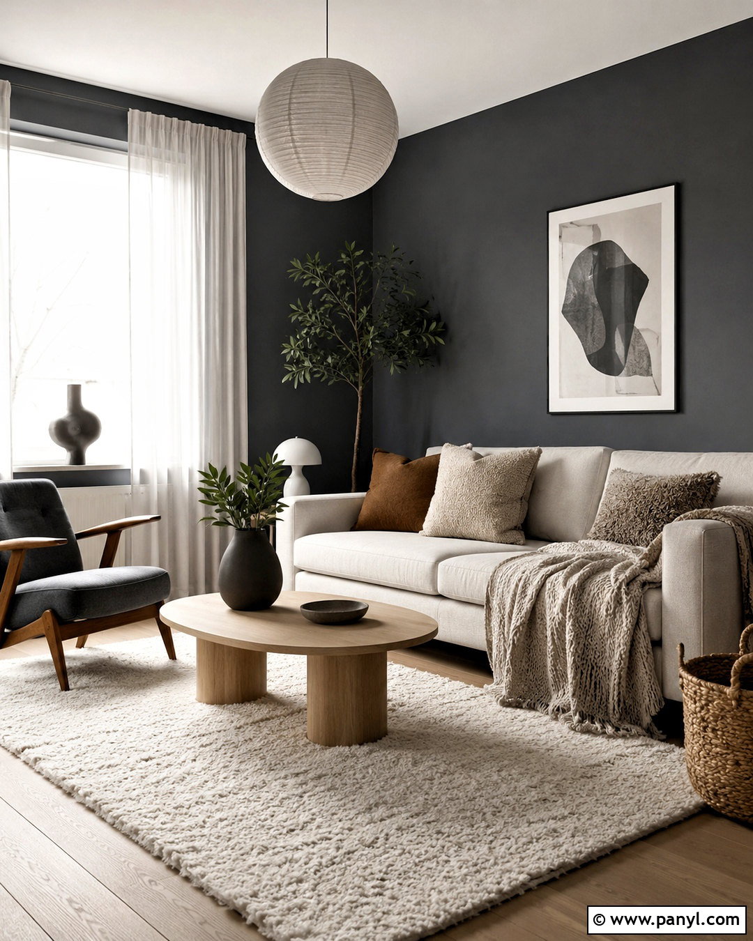Scandinavian Dark Gray Living Room - 20 dark gray living room ideas
