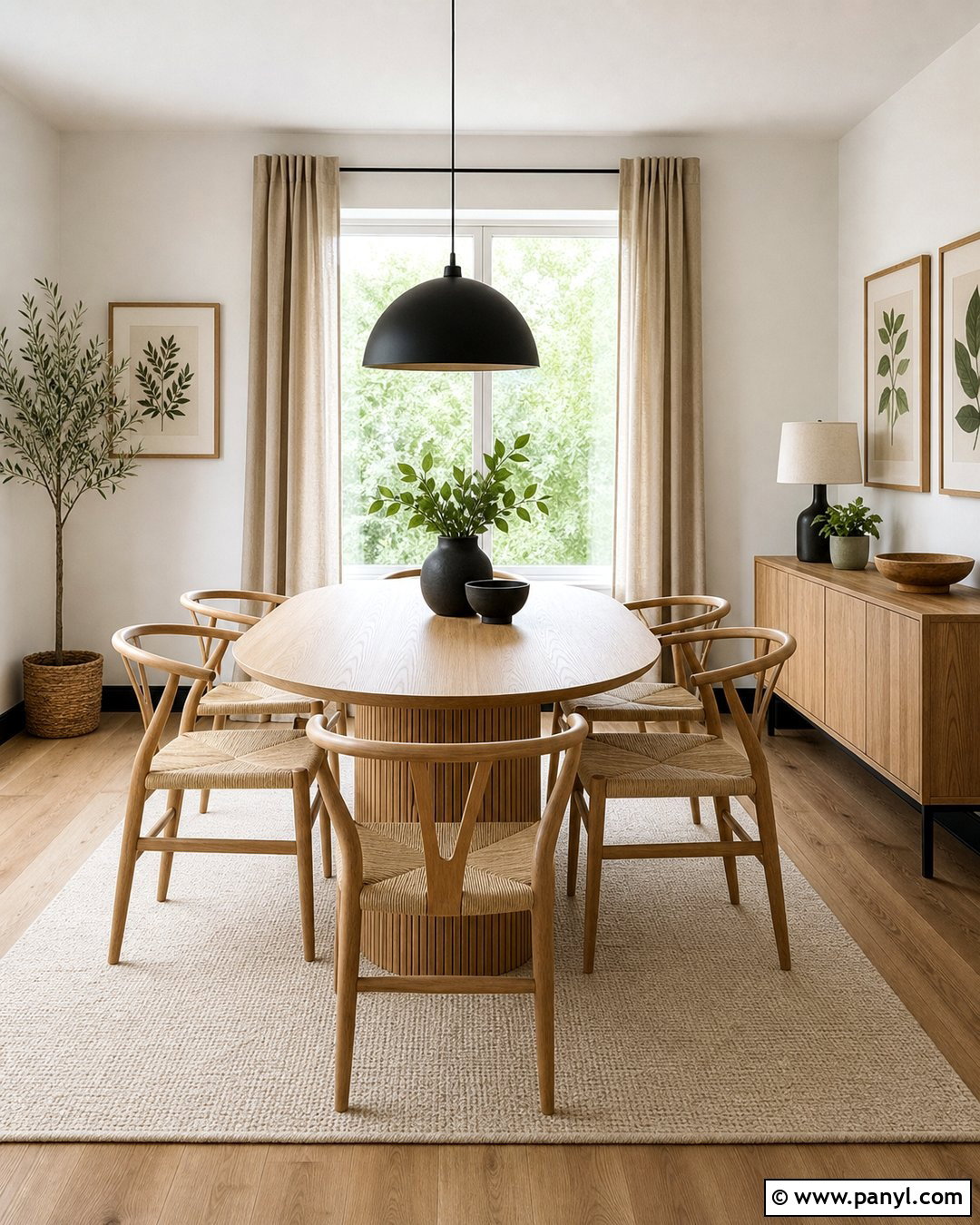 Scandinavian Dining Room With White Walls And Black Baseboards - 20 White Walls Black Baseboards