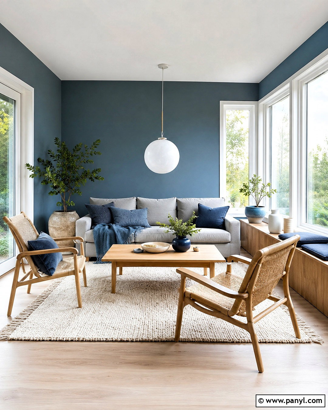 Scandinavian Dusty Blue Sunroom - 20 blue sunroom ideas