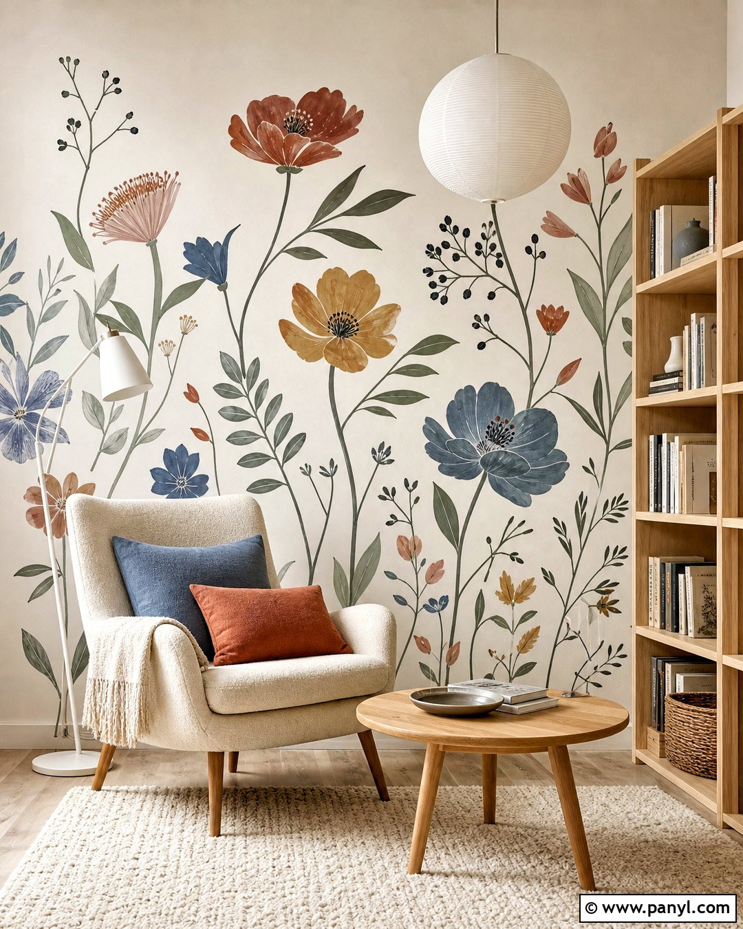 Scandinavian Floral Wall Painting - 20 floral wall painting ideas