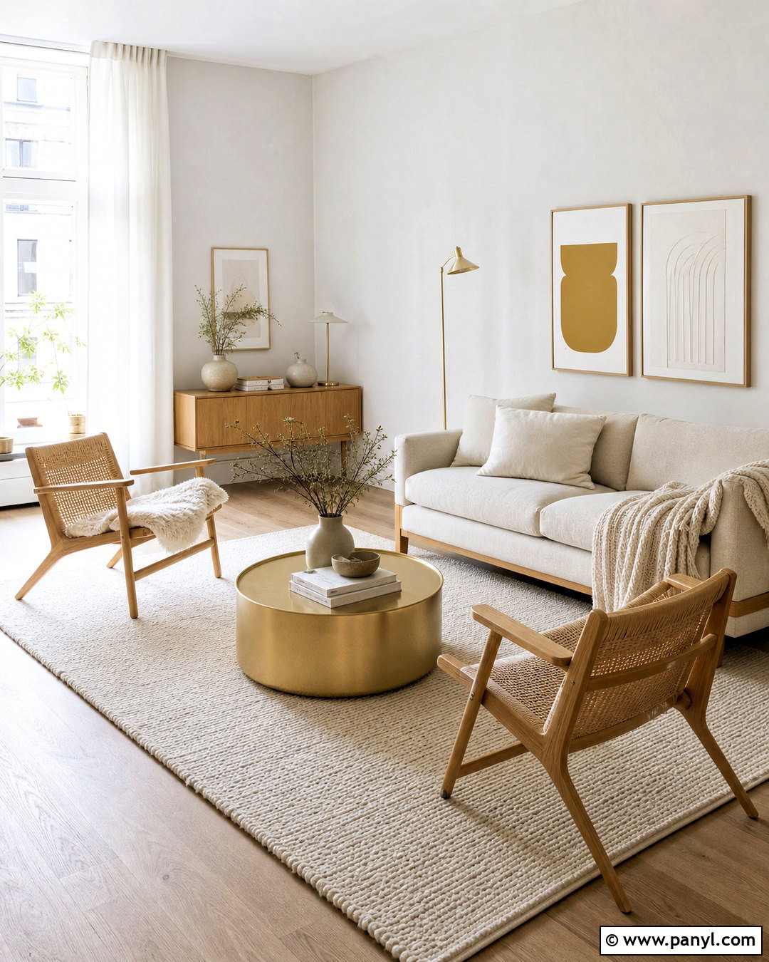 Scandinavian Gold And White Living Room - 20 gold and white living room ideas