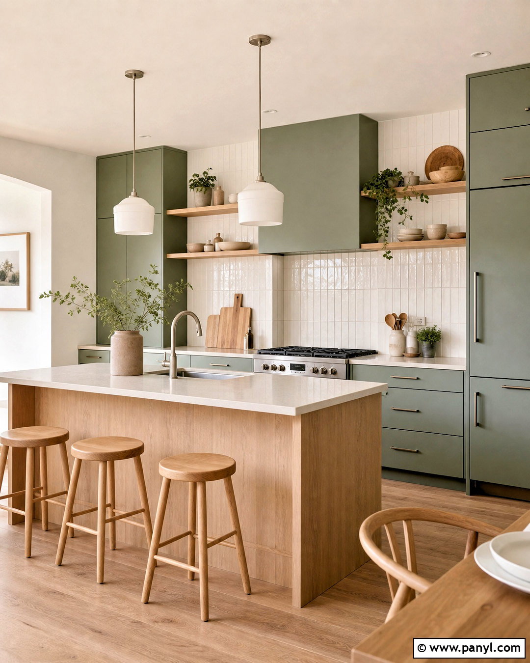 Scandinavian Green Kitchen - 20 earthy green kitchen ideas