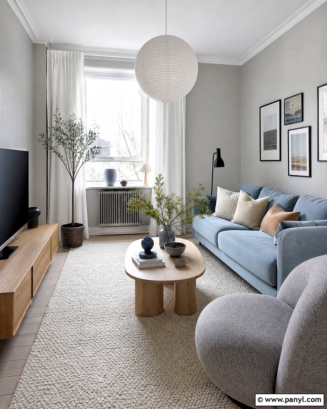 Scandinavian Grey And Light Blue Living Room - 20 grey and light blue living room ideas