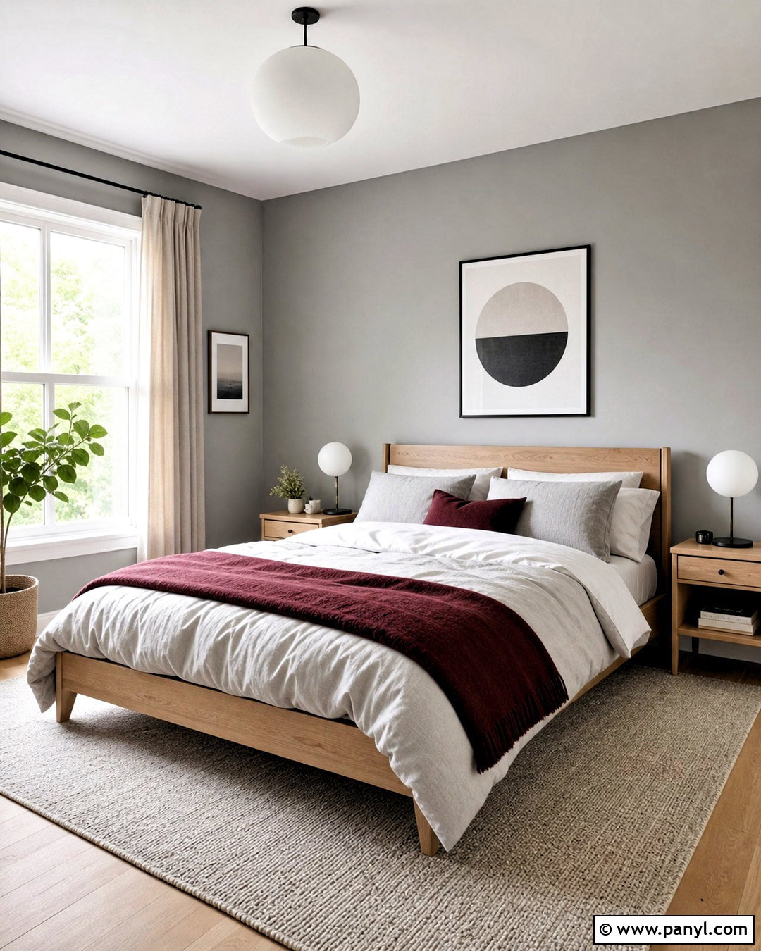 Scandinavian Grey And Maroon Bedroom - 20 grey and maroon bedroom ideas