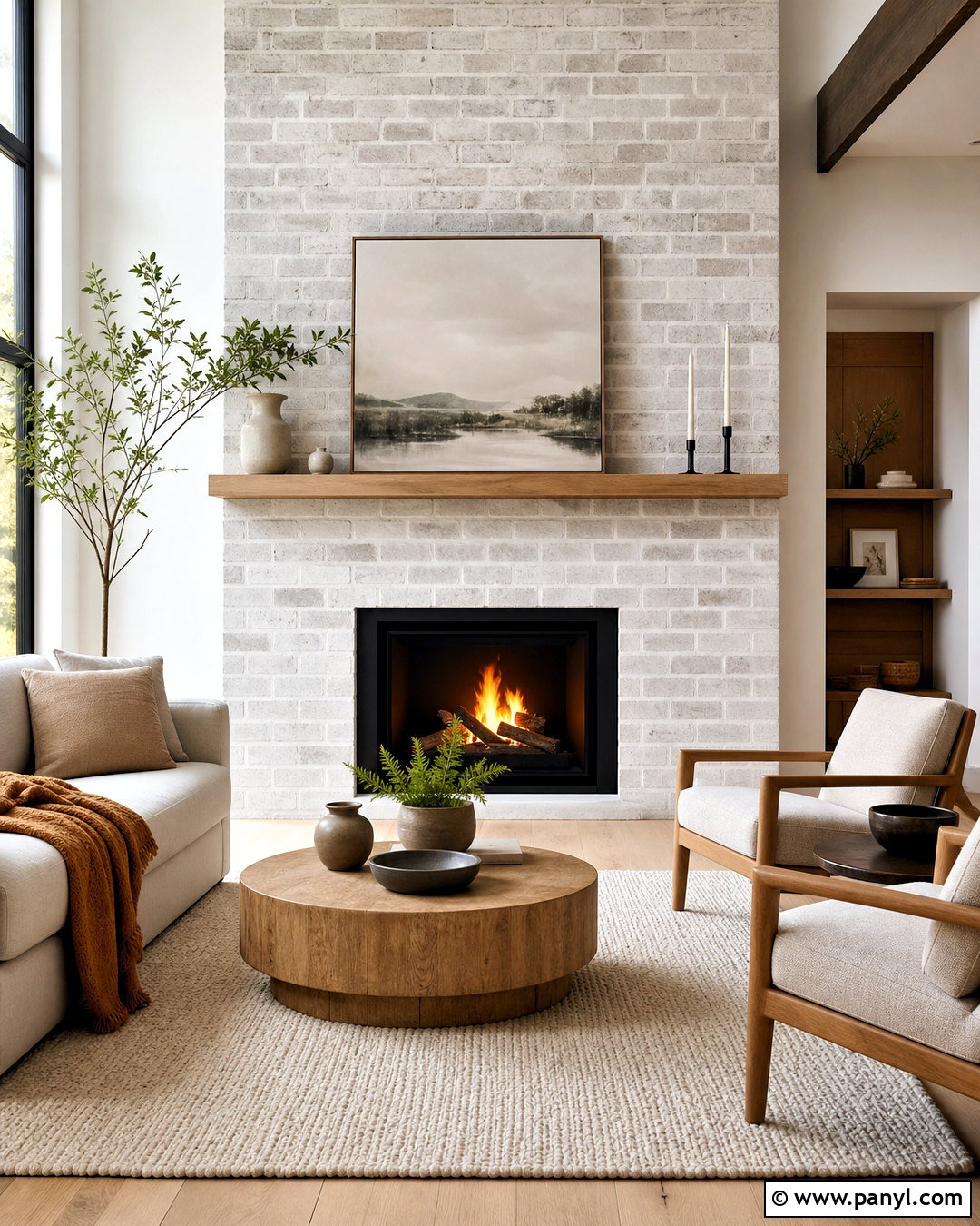 Scandinavian Grey Brick Fireplace - 20 grey brick fireplace ideas