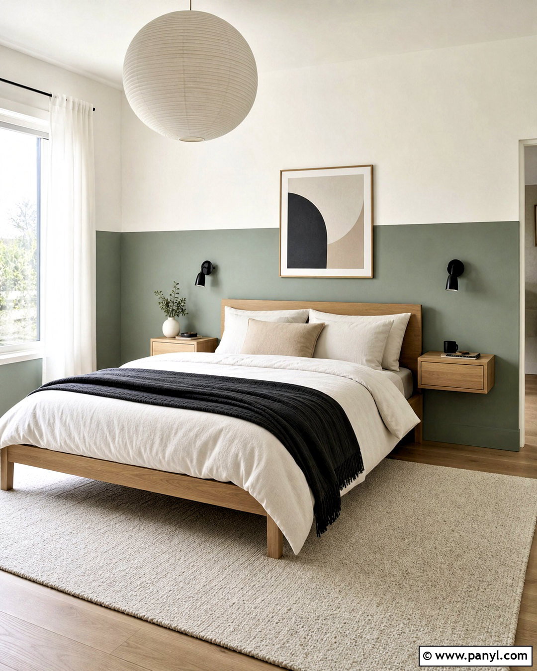Scandinavian Half Painted Wall Bedroom - 20 half painted wall bedroom ideas