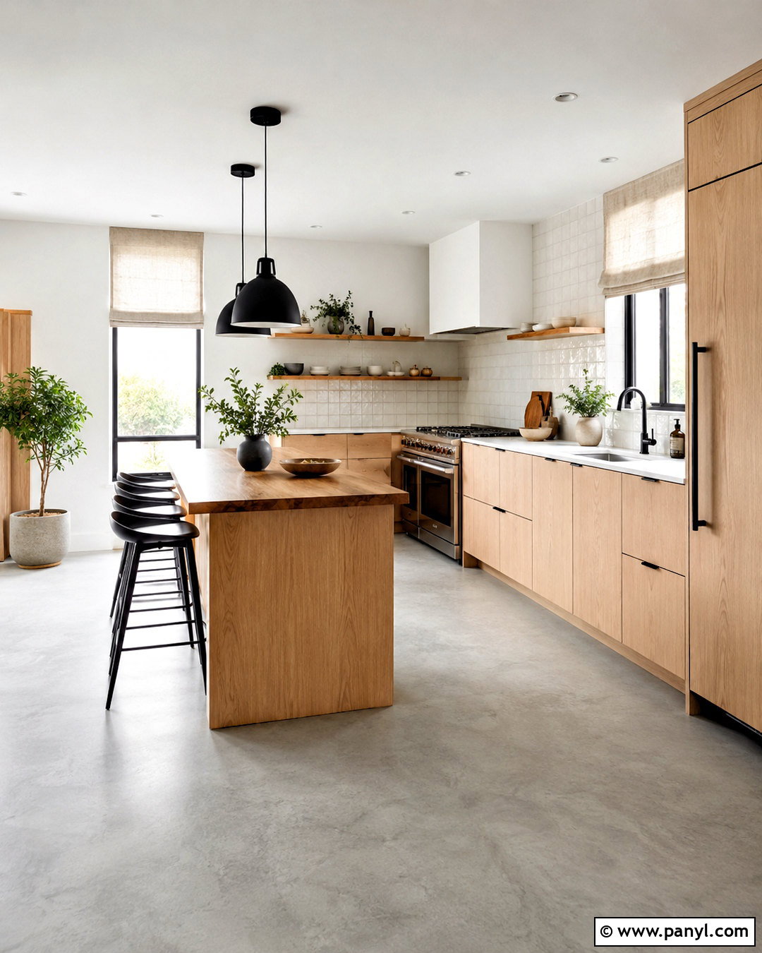 Scandinavian Kitchen With Light Grey Floors - 20 light grey floors kitchen ideas
