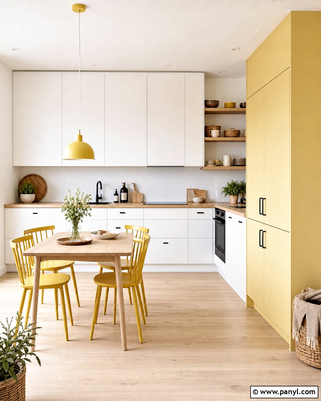 Scandinavian Kitchen With Pale Yellow Accents - 20 kitchen with yellow accents