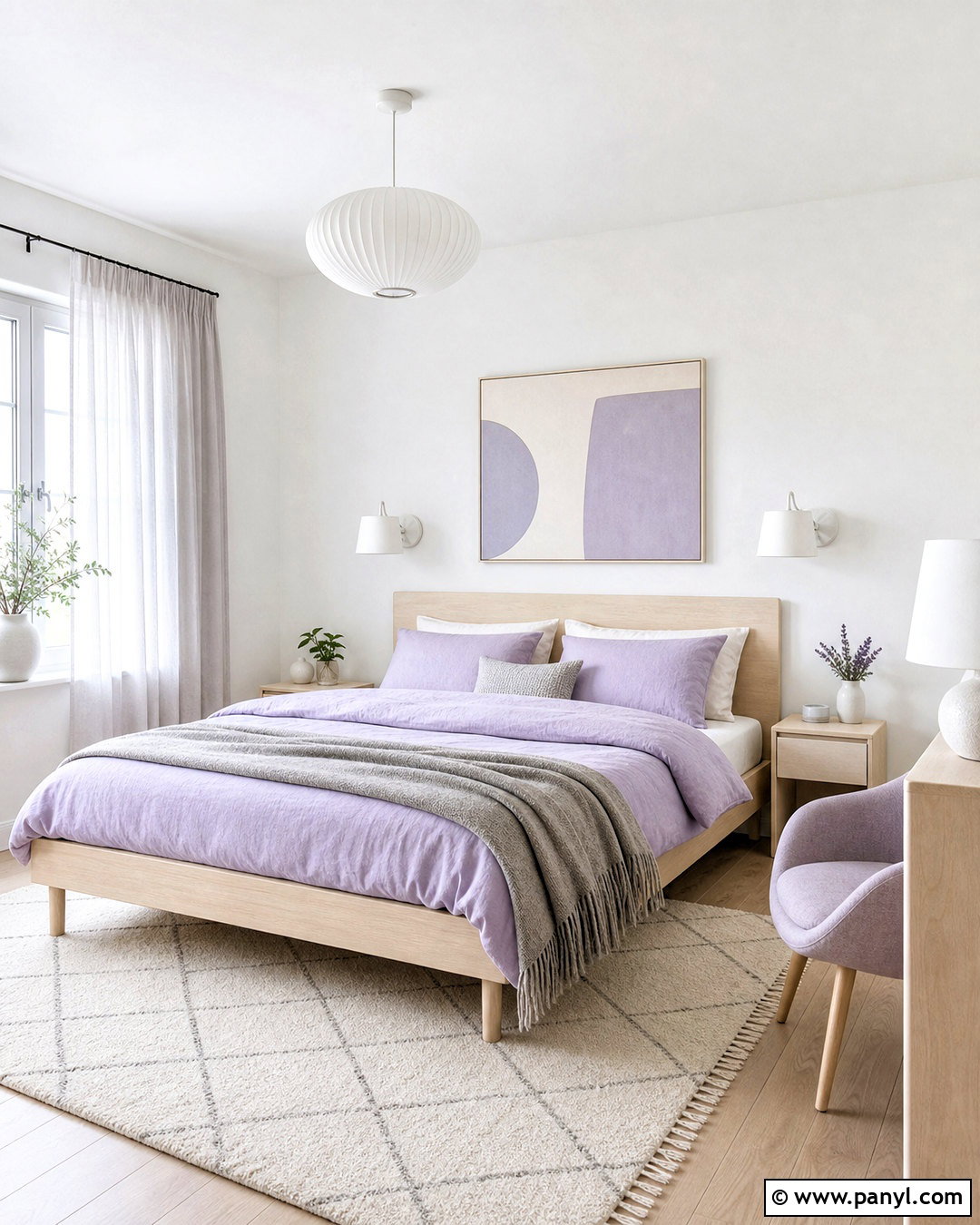 Scandinavian Lavender Room - 20 lavender aesthetic room ideas