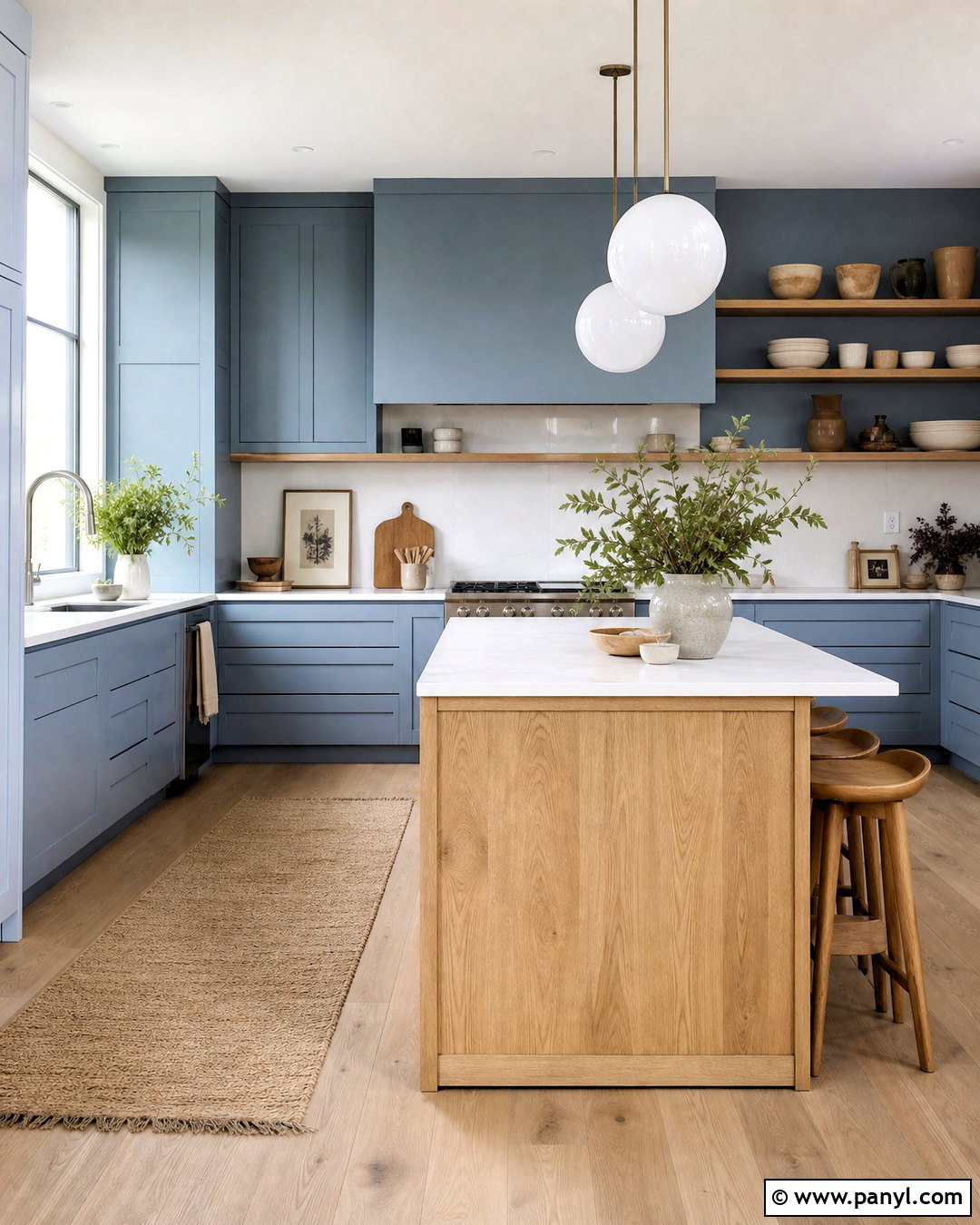 Scandinavian Light Blue Kitchen With Oak - 20 light blue kitchen ideas