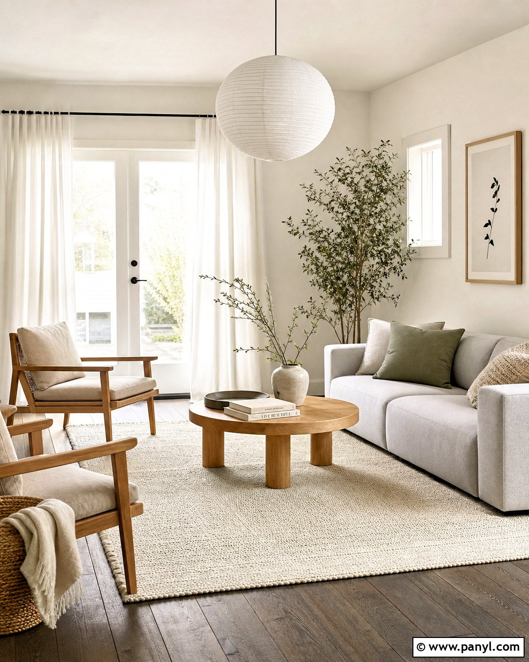 Scandinavian Living Room With Dark Floors - 20 white walls dark floors living room ideas