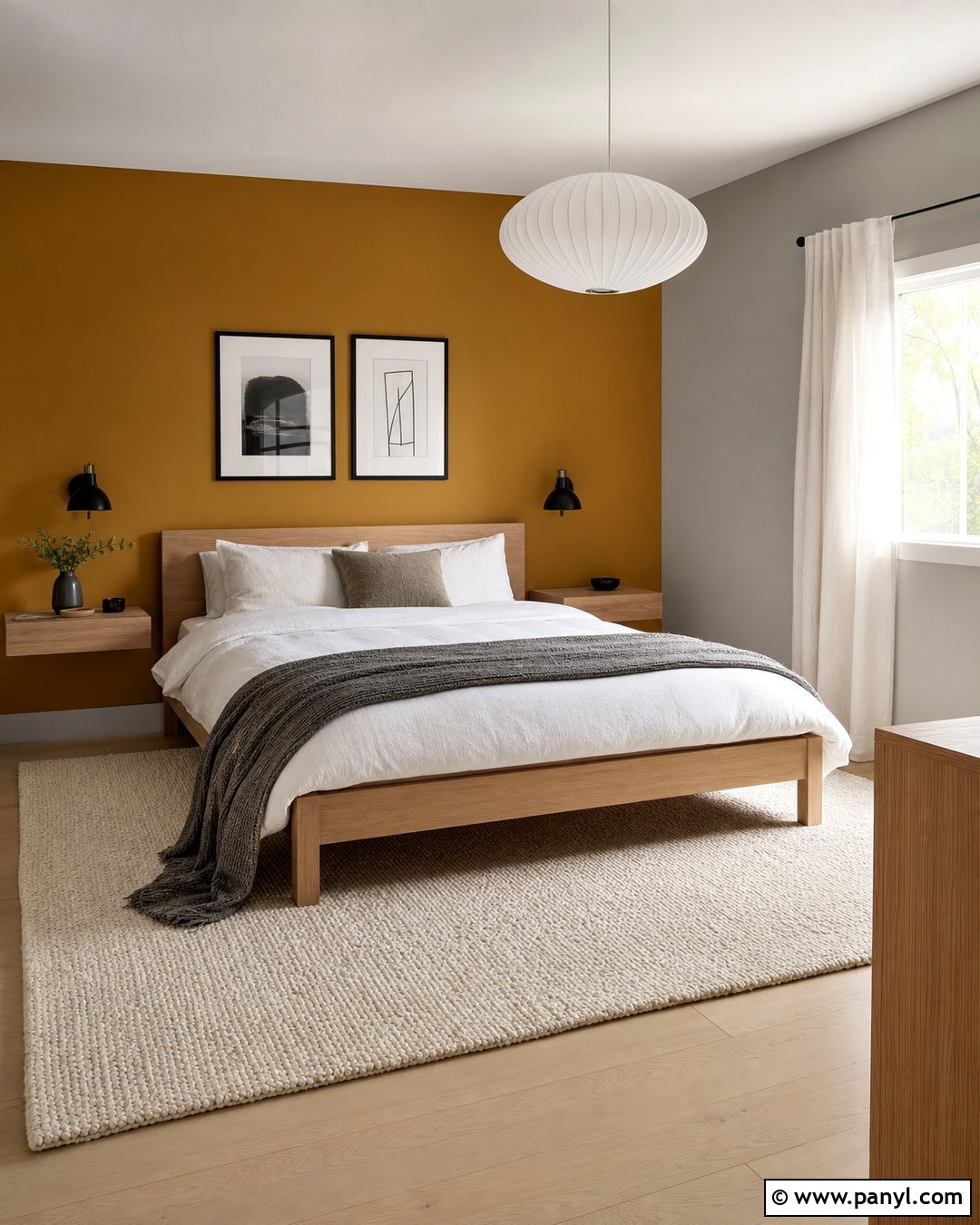 Scandinavian Mustard And Grey Bedroom Walls - 20 Mustard And Grey Walls