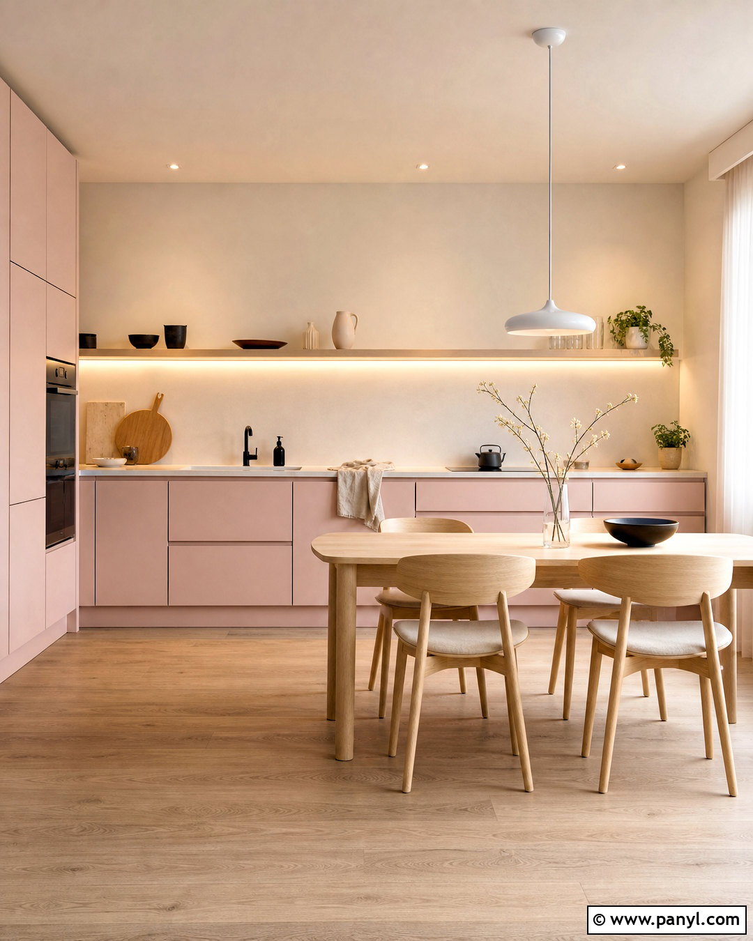 Scandinavian Pale Pink Kitchen - 20 pale pink kitchen ideas