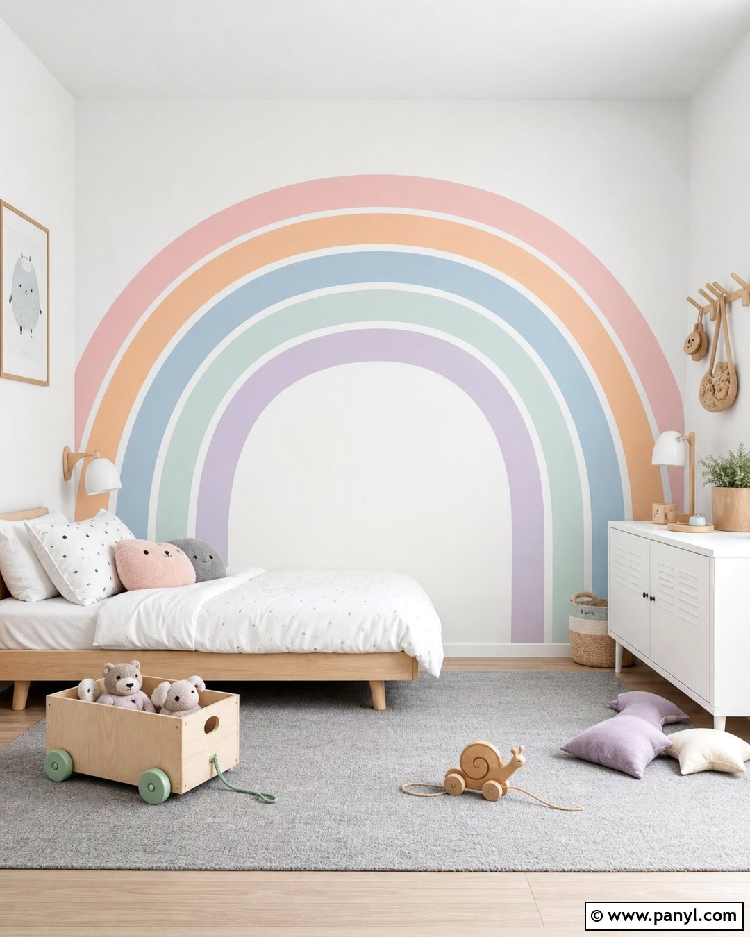 Scandinavian Pastel Rainbow Wall - 30 Pastel Rainbow Wall Ideas