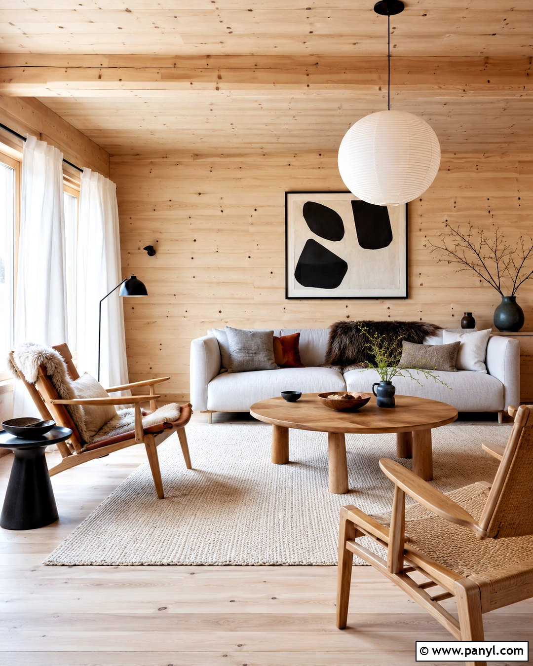 Scandinavian Pine Walls Living Room - 20 pine walls living room ideas