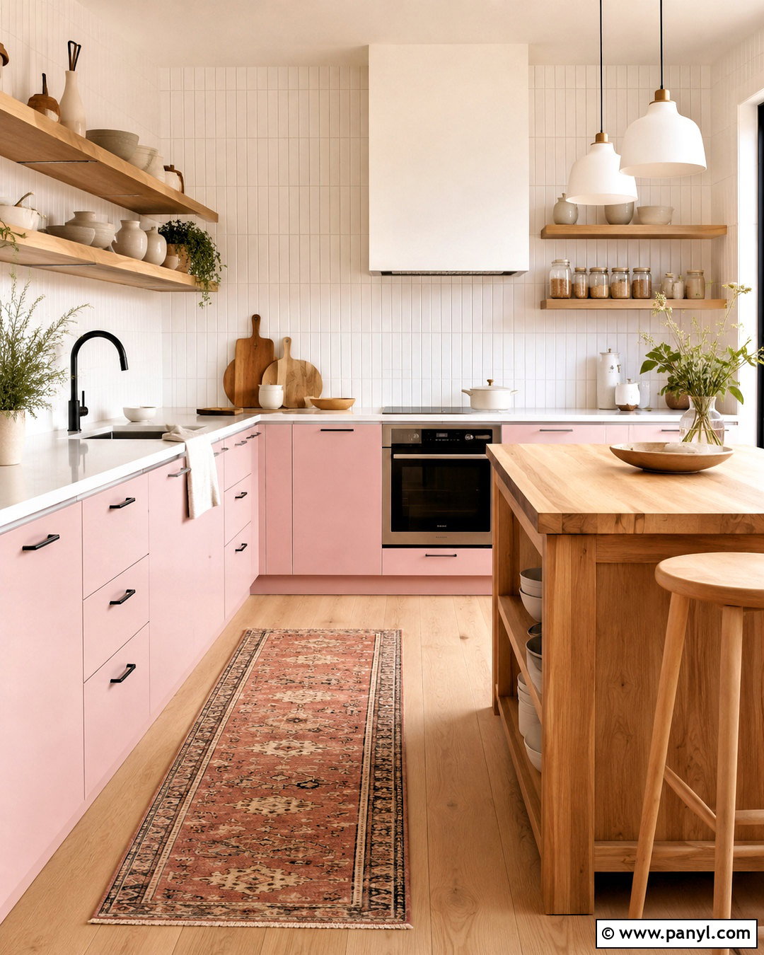 Scandinavian Pink Kitchen - 20 pink kitchen aesthetic ideas