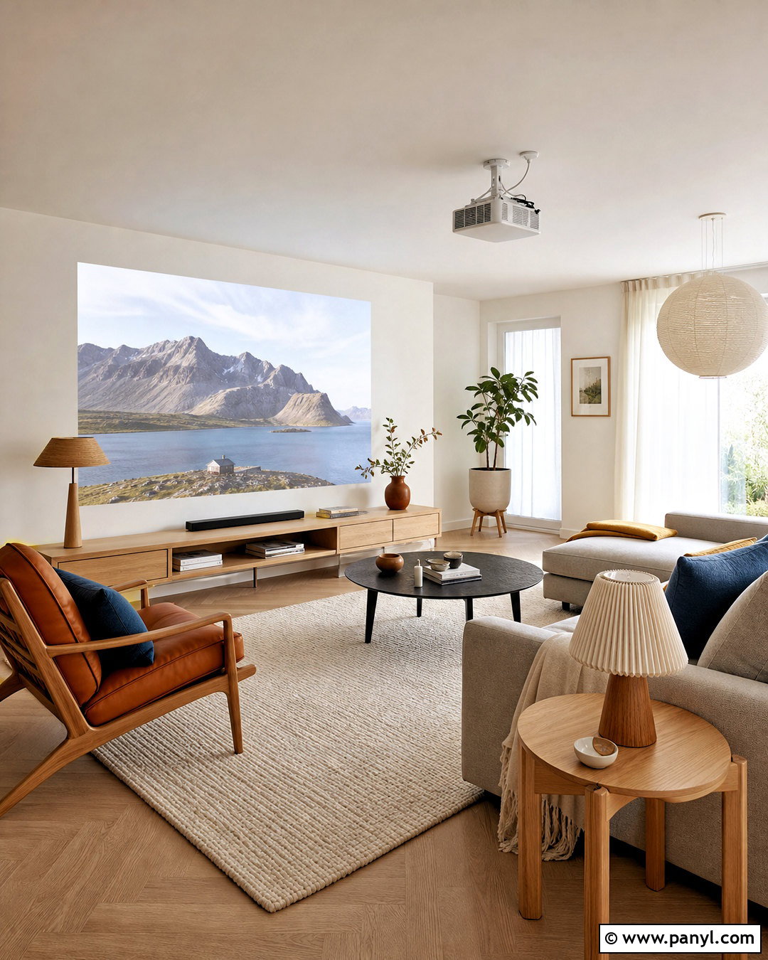 Scandinavian Projector Living Room - 20 tv projector living room ideas