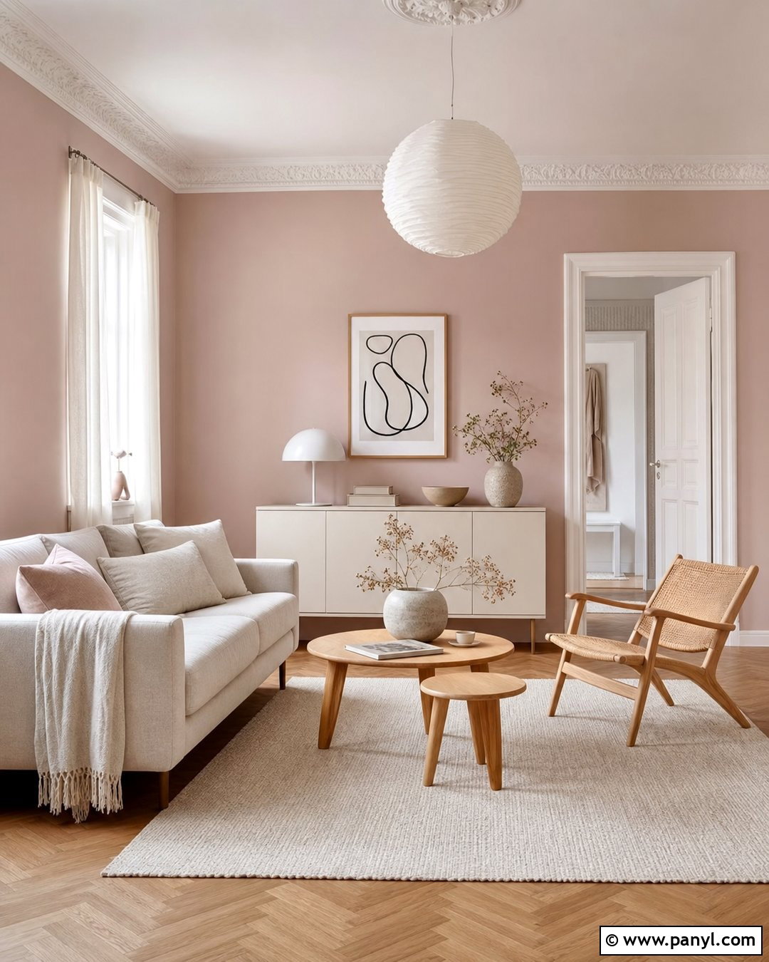 Scandinavian Room With Dusty Pink Walls - 35 dusty pink walls