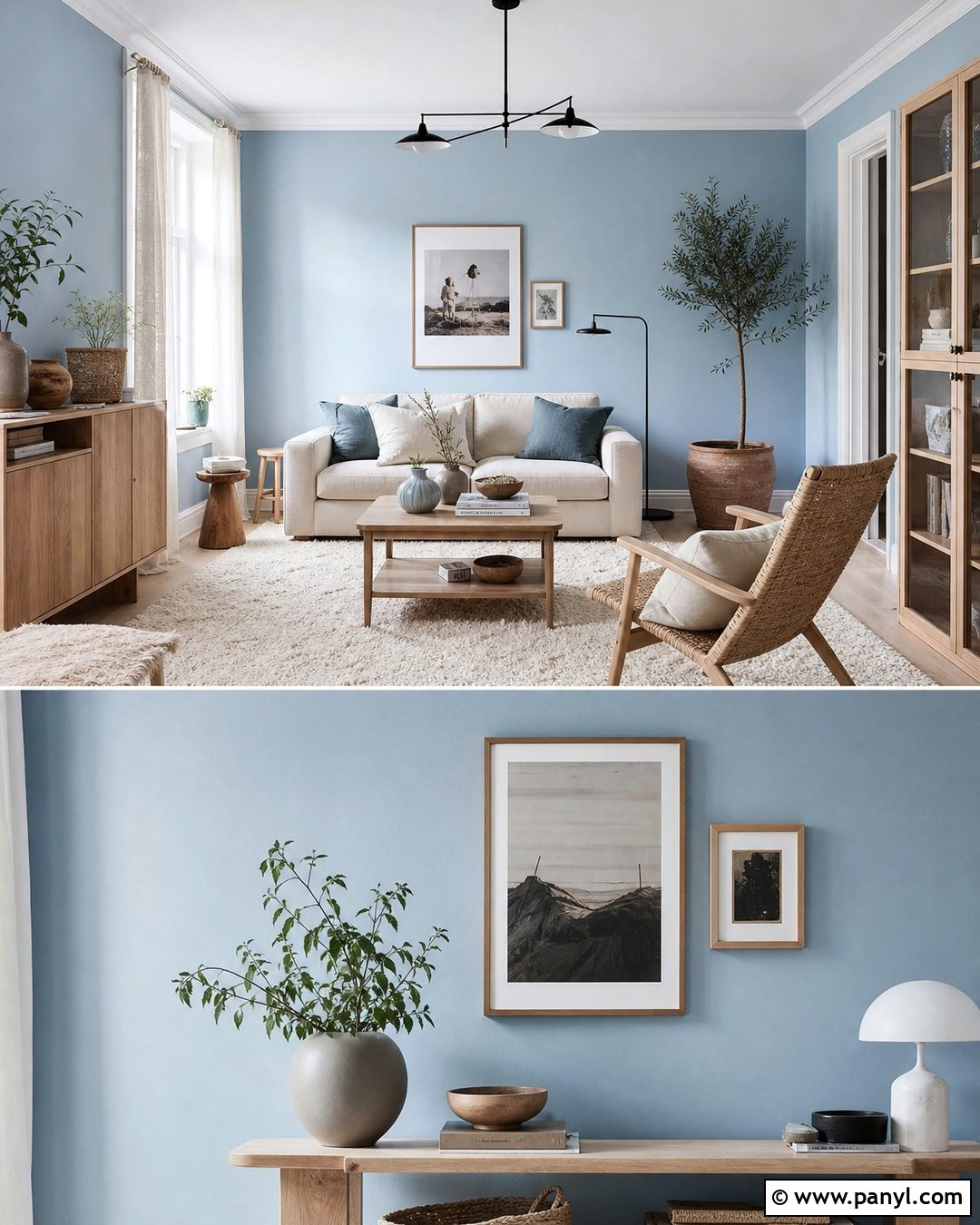 Scandinavian Room With Light Blue Walls - 50 light blue walls