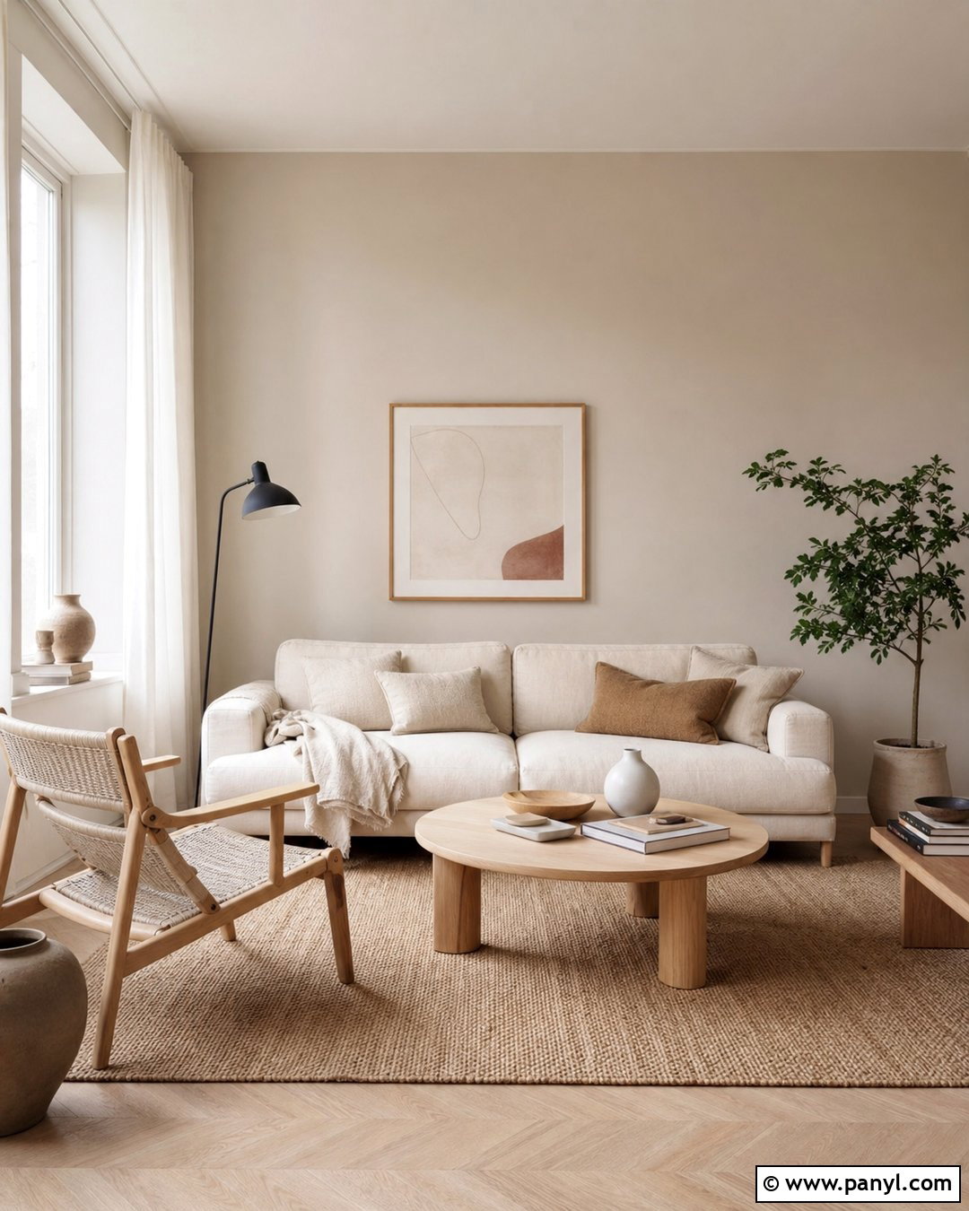 Scandinavian Room With Vanilla Latte Walls - 50 Vanilla Latte Color Wall Ideas